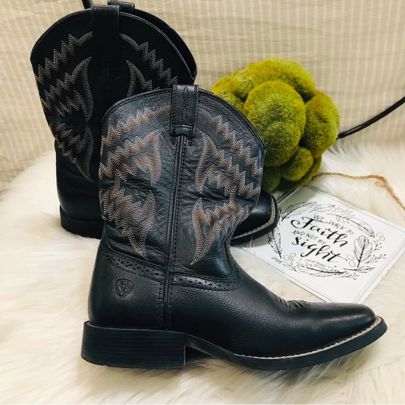 🚨Sold🚨Ariat Big Kids Western Tycoon Boots. Sz 2 Black - Picture 11 of 15